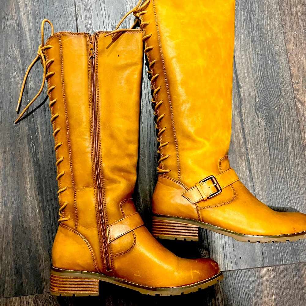 Women Man Made Leather Riding Boots